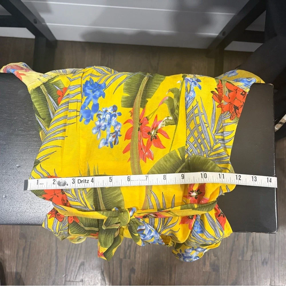 MILK & HONEY | Tropical Floral Yellow A-line Mini Dress | Women’s Size S - Picture 10 of 16
